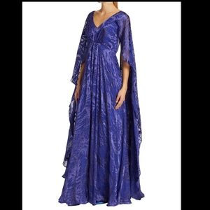 Rene Ruiz Built Up Burnout Cape Gown size 12. Purchased from Saks. Worn once.